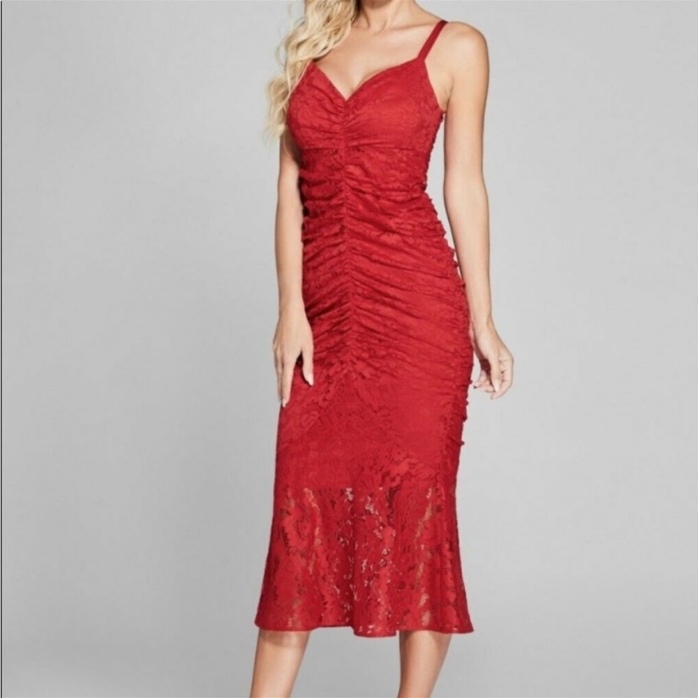 Marciano red lace dress